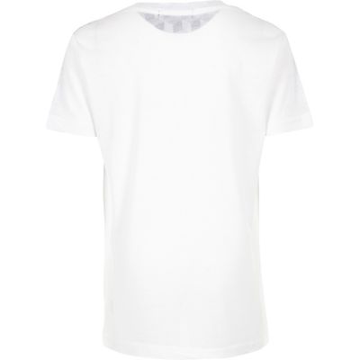 Boys white faded geometric print t-shirt